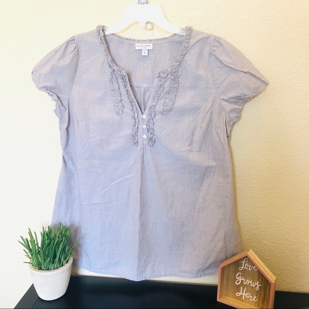 Liz Lange Maternity 🤰🏼top‎ gray Large EUC